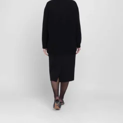 Fashion Marina Rinaldi Wool and Cashmere Cardigan Rhinestone Black