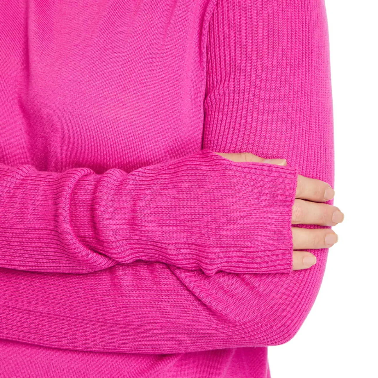 New Marina Rinaldi WOOL BLEND POLO NECK FUCHSIA