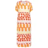 Fashion Godske Noen Abstract Print Dress Coral