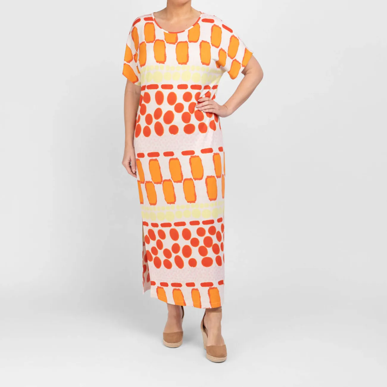 Fashion Godske Noen Abstract Print Dress Coral
