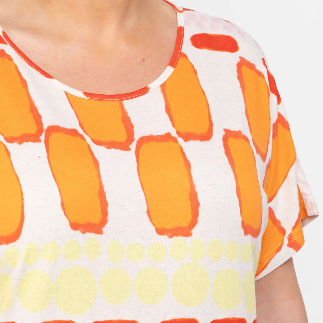 Fashion Godske Noen Abstract Print Dress Coral