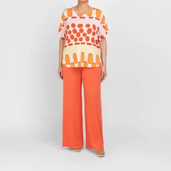 Hot Godske Noen Abstract Print T-Shirt Coral