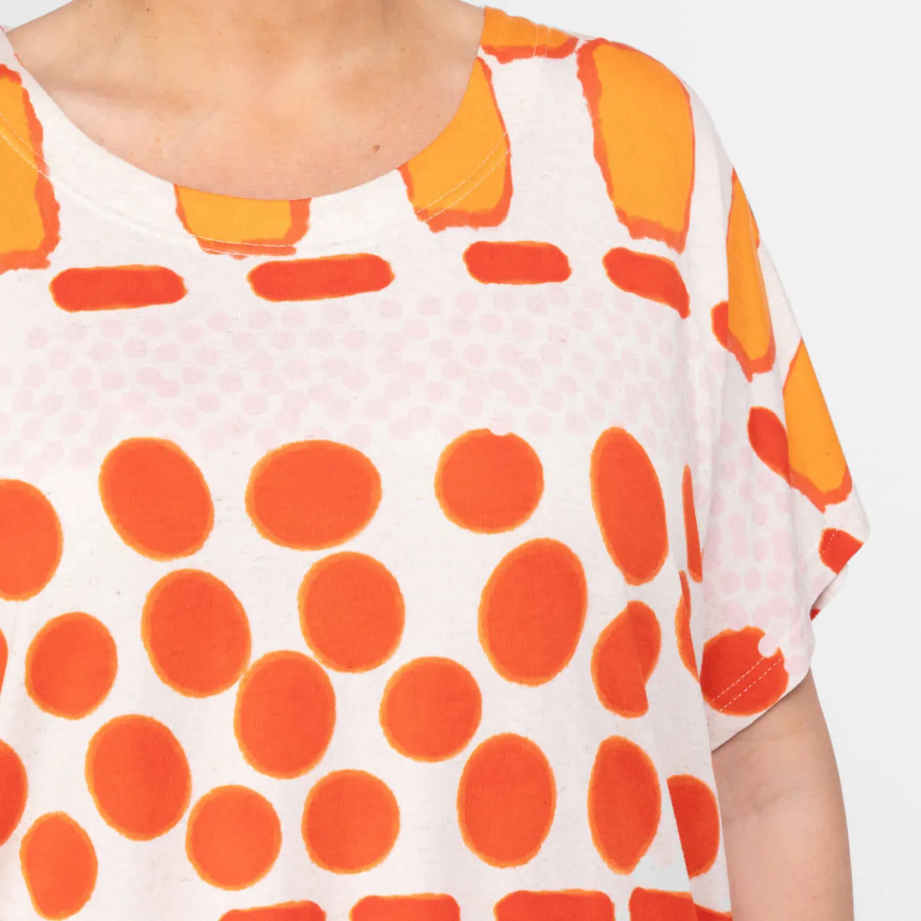 Hot Godske Noen Abstract Print T-Shirt Coral