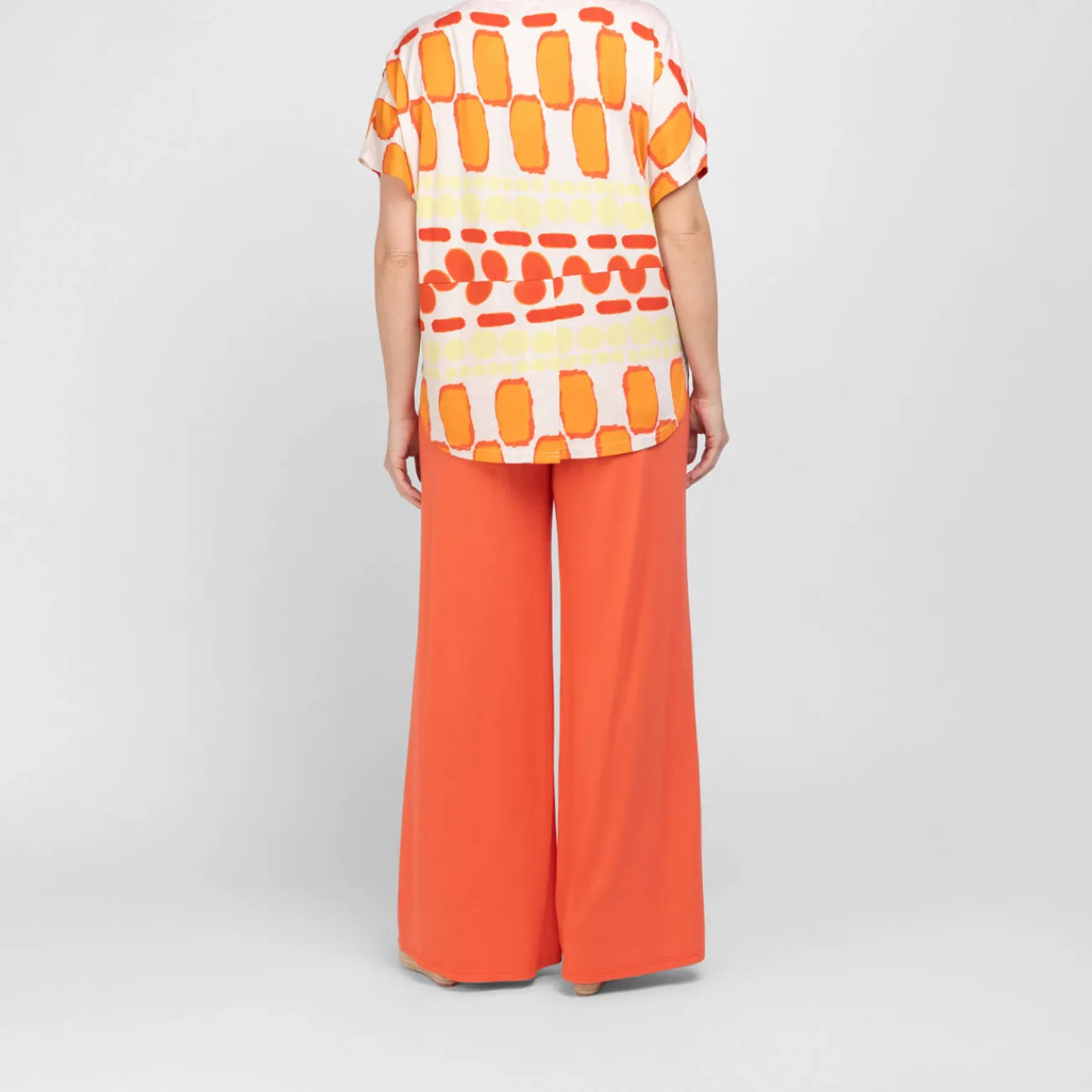 Hot Godske Noen Abstract Print T-Shirt Coral