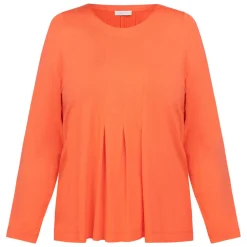 Clearance Godske Noen Jersey Pleated Top Coral