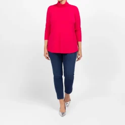 Clearance Godske Noen Jersey Roll-Neck Top Fuchsia