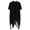 Clearance Godske Noen Knitted Fringed Cape Black