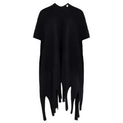Clearance Godske Noen Knitted Fringed Cape Black