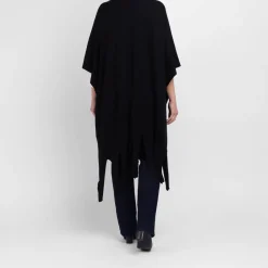 Clearance Godske Noen Knitted Fringed Cape Black