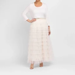 Hot Godske Noen Layered Tulle Frill Skirt Vanilla