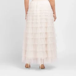 Hot Godske Noen Layered Tulle Frill Skirt Vanilla