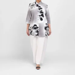 Best Godske Noen Poplin Printed Shirt Grey
