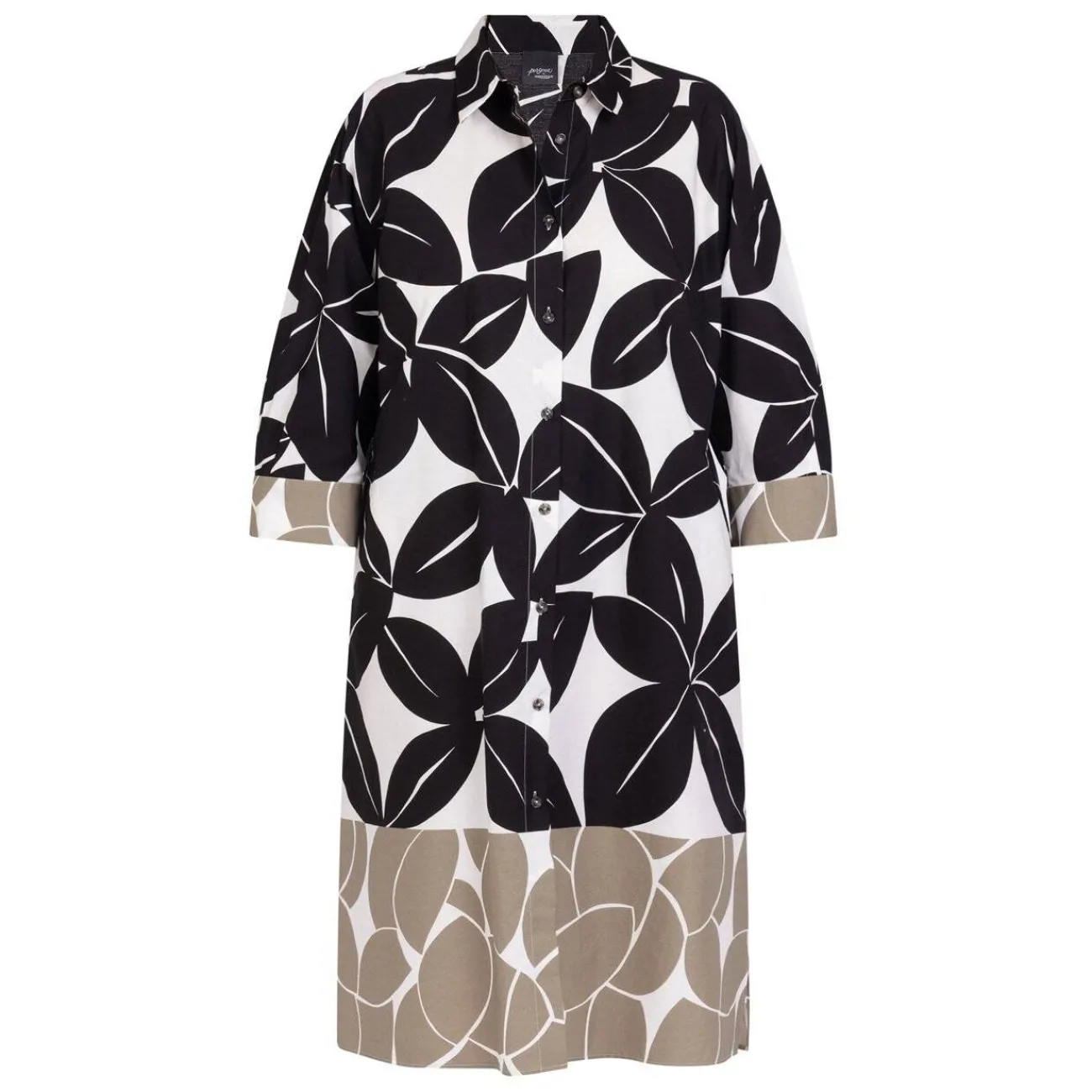 Fashion Persona by Marina Rinaldi Printed Shirt Dress Khaki