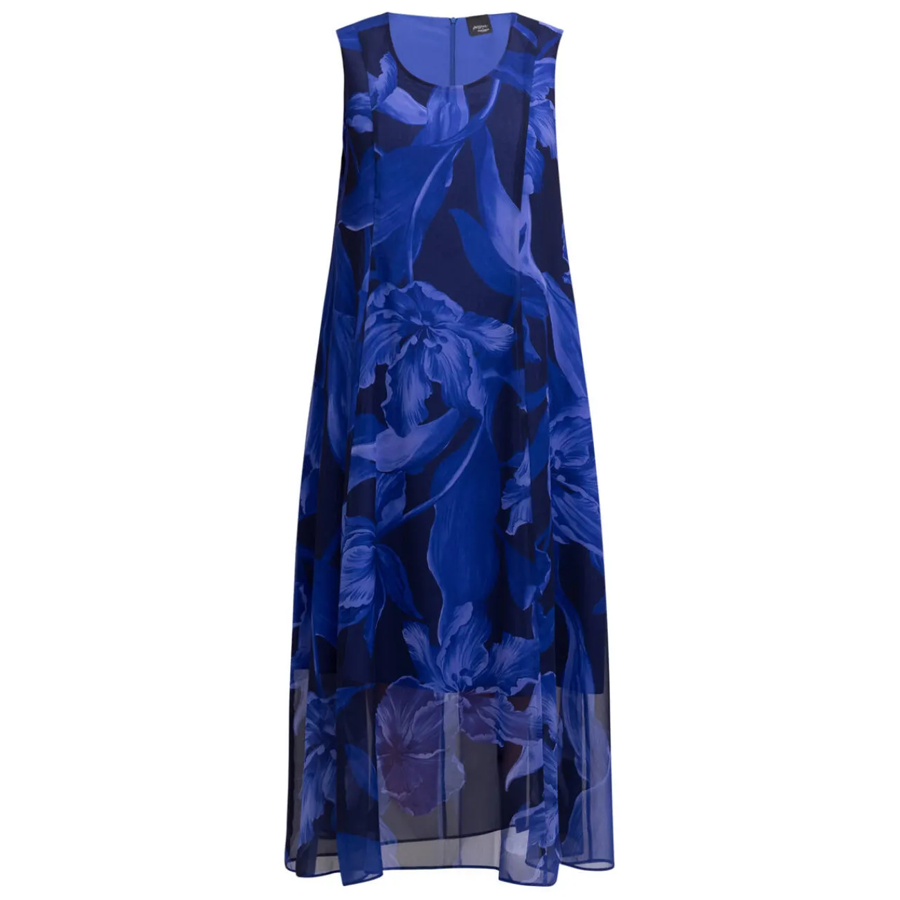 Best Persona by Marina Rinaldi Floral Print Dress Optional Sleeve Blue