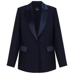 Outlet Persona by Marina Rinaldi Tuxedo Jacket Navy