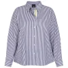 Online Persona by Marina Rinaldi Stripe Cotton Shirt Navy