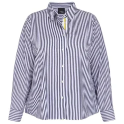 Online Persona by Marina Rinaldi Stripe Cotton Shirt Navy