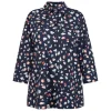 Online Persona by Marina Rinaldi Cotton Print Shirt Navy