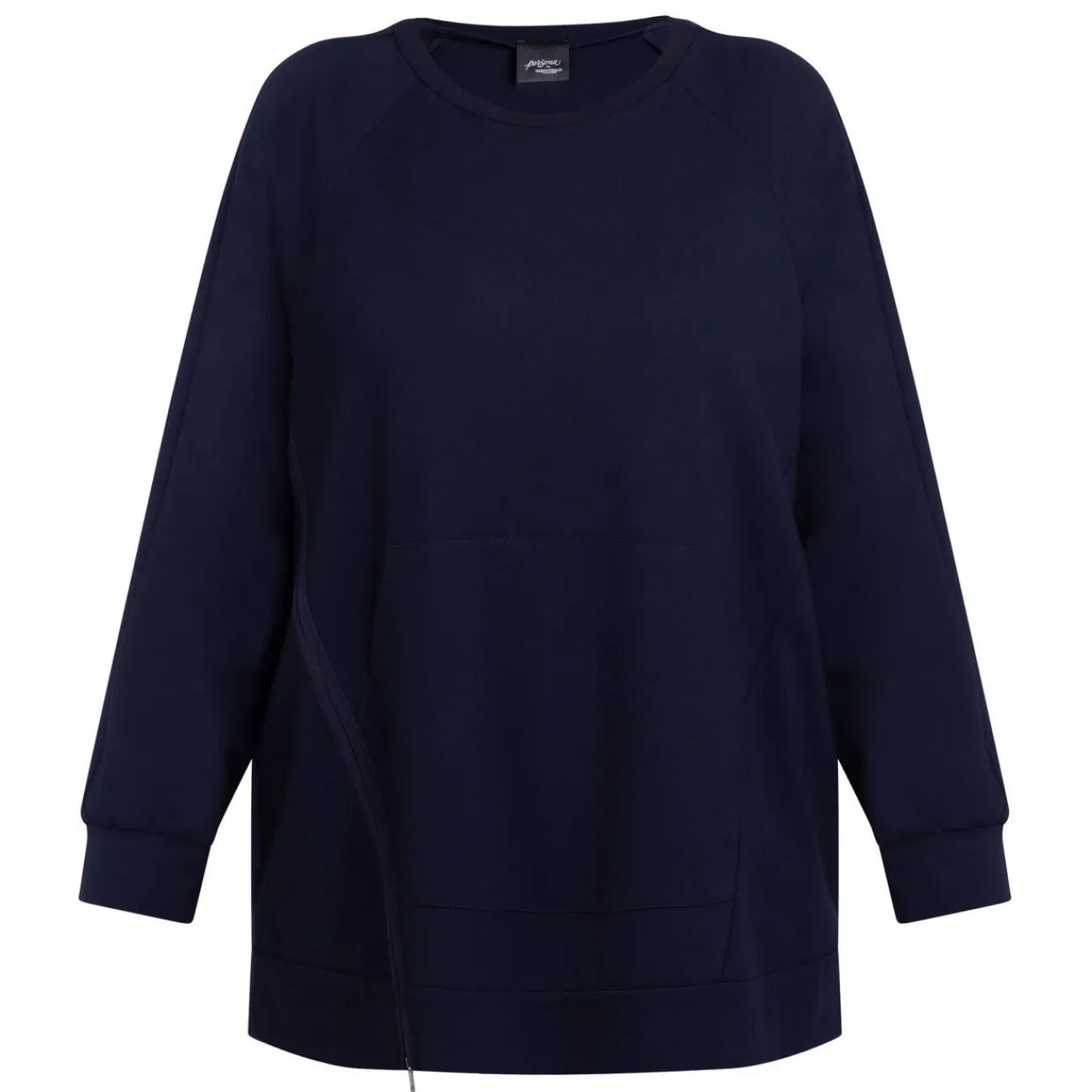 Discount Persona by Marina Rinaldi Jersey Zip Detail Tunic Navy