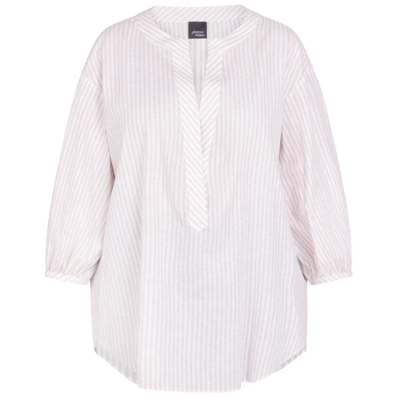 Outlet Persona by Marina Rinaldi Cotton Linen Tunic Sand