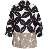 Online Persona by Marina Rinaldi Cotton Poplin Printed Shirt Khaki