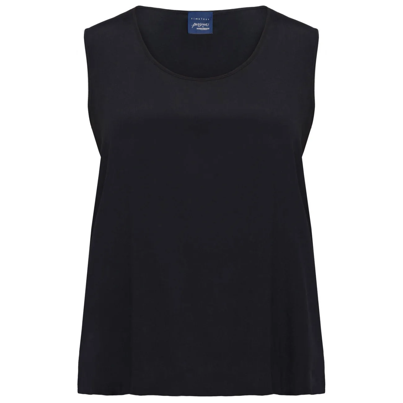 New Persona Elegante Persona By Marina Rinaldi Silk Acetate Vest Optional Sleeve Black