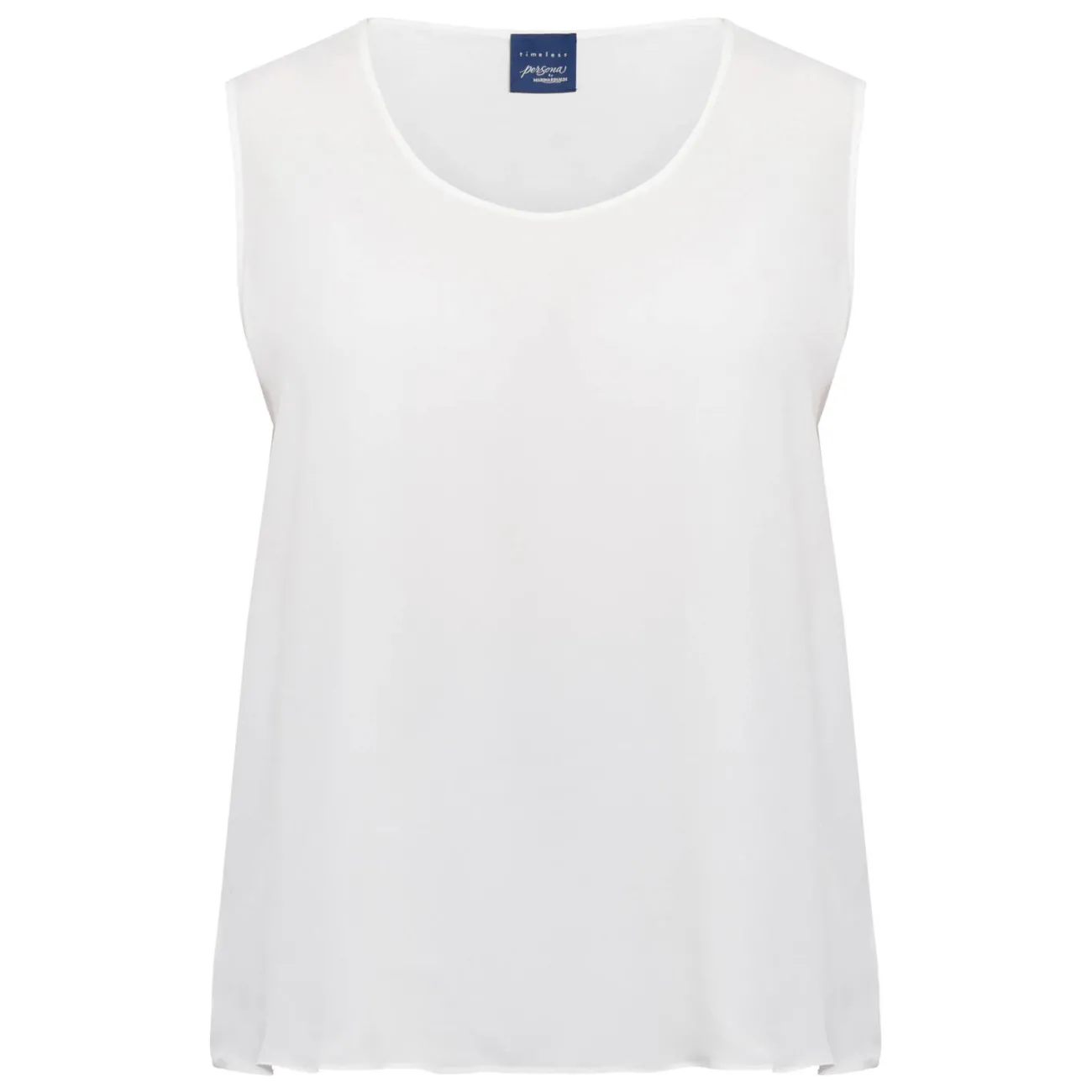Best Persona by Marina Rinaldi Silk Acetate Vest Optional Sleeve White