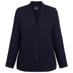 Fashion Persona by Marina Rinaldi Ribbed Cotton Cardigan Navy