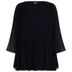 Best Persona by Marina Rinaldi Pleated Tunic Navy