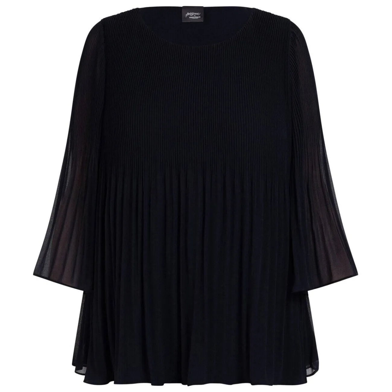Best Persona by Marina Rinaldi Pleated Tunic Navy