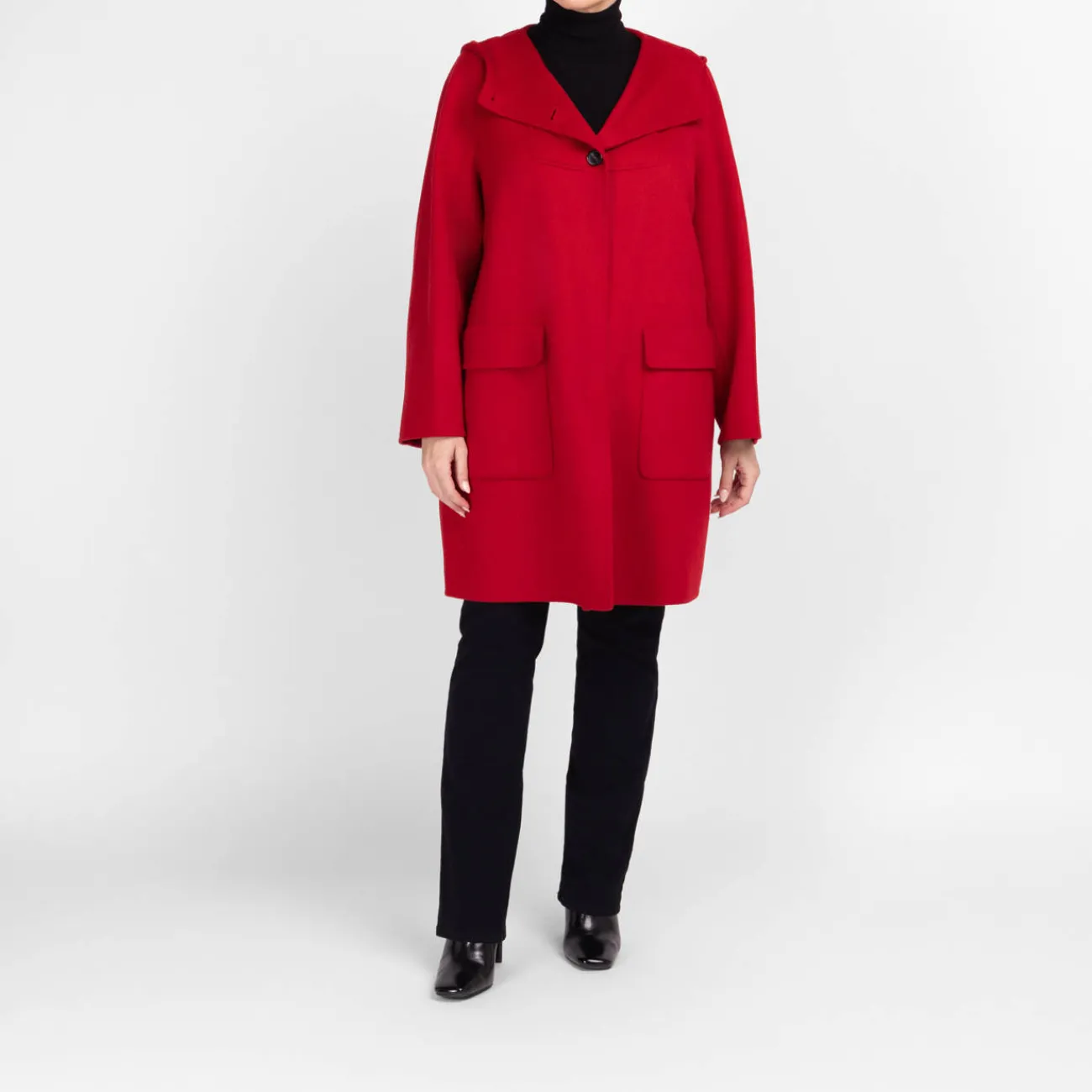 Outlet Persona by Marina Rinaldi Wool Blend Coat Red