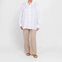 New Persona by Marina Rinaldi Linen Shirt White