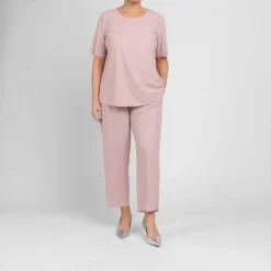 Best Persona by Marina Rinaldi Embellished Jersey T-Shirt Pink