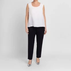 Best Persona by Marina Rinaldi Silk Acetate Vest Optional Sleeve White
