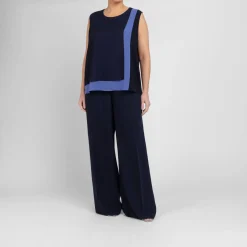 Clearance Persona by Marina Rinaldi Georgette Top Navy