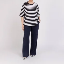 Online Persona by Marina Rinaldi Suedette Trousers Navy