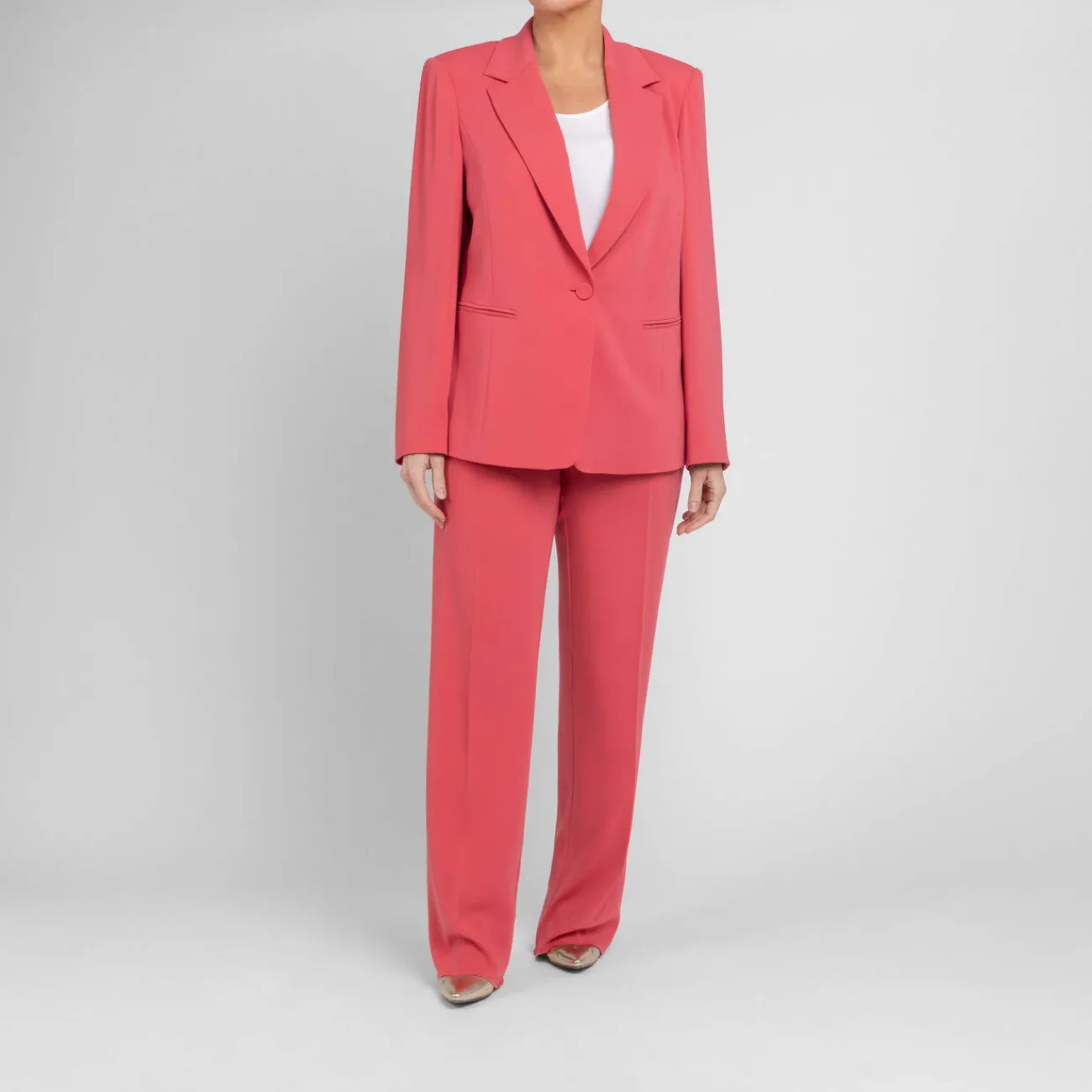 New Persona by Marina Rinaldi Fluid Cady Trousers Coral