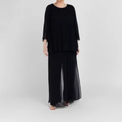 Best Persona by Marina Rinaldi Pleated Tunic Navy