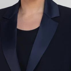 Outlet Persona by Marina Rinaldi Tuxedo Jacket Navy