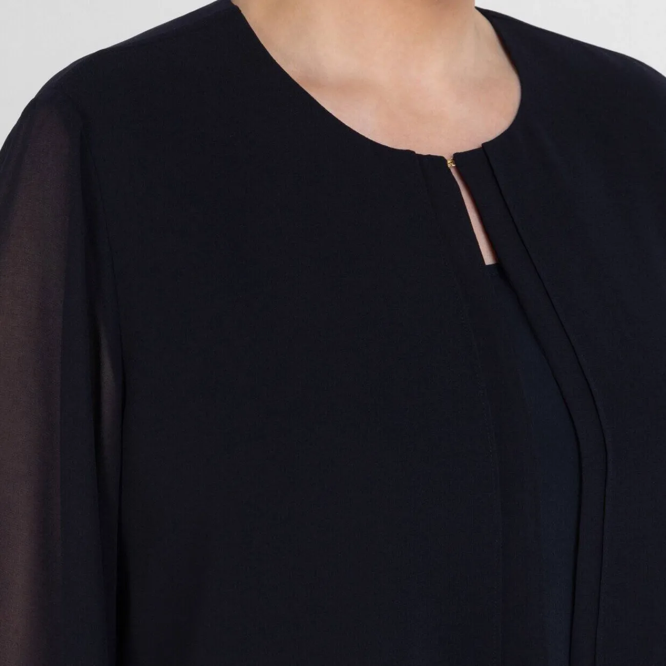 Online Persona by Marina Rinaldi Georgette Jacket Navy