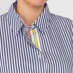 Online Persona by Marina Rinaldi Stripe Cotton Shirt Navy