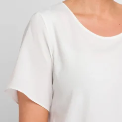 Best Persona by Marina Rinaldi Silk Acetate Vest Optional Sleeve White