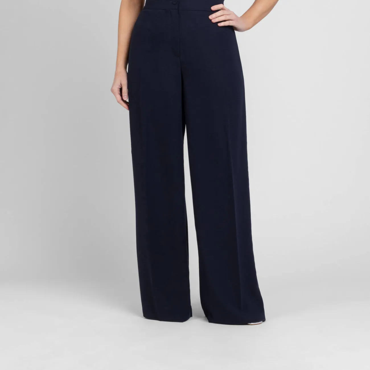 Hot Persona by Marina Rinaldi Crepe Envers Satin Trousers Navy