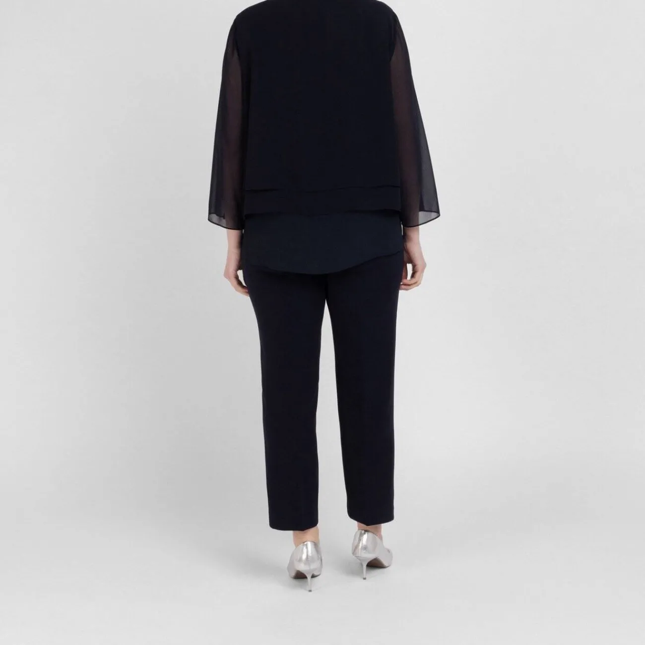 Online Persona by Marina Rinaldi Georgette Jacket Navy