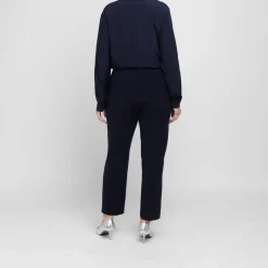Hot Persona by Marina Rinaldi Silk Blend Crepe de Chine Shirt Navy