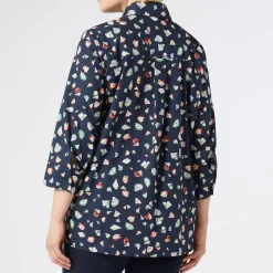 Online Persona by Marina Rinaldi Cotton Print Shirt Navy