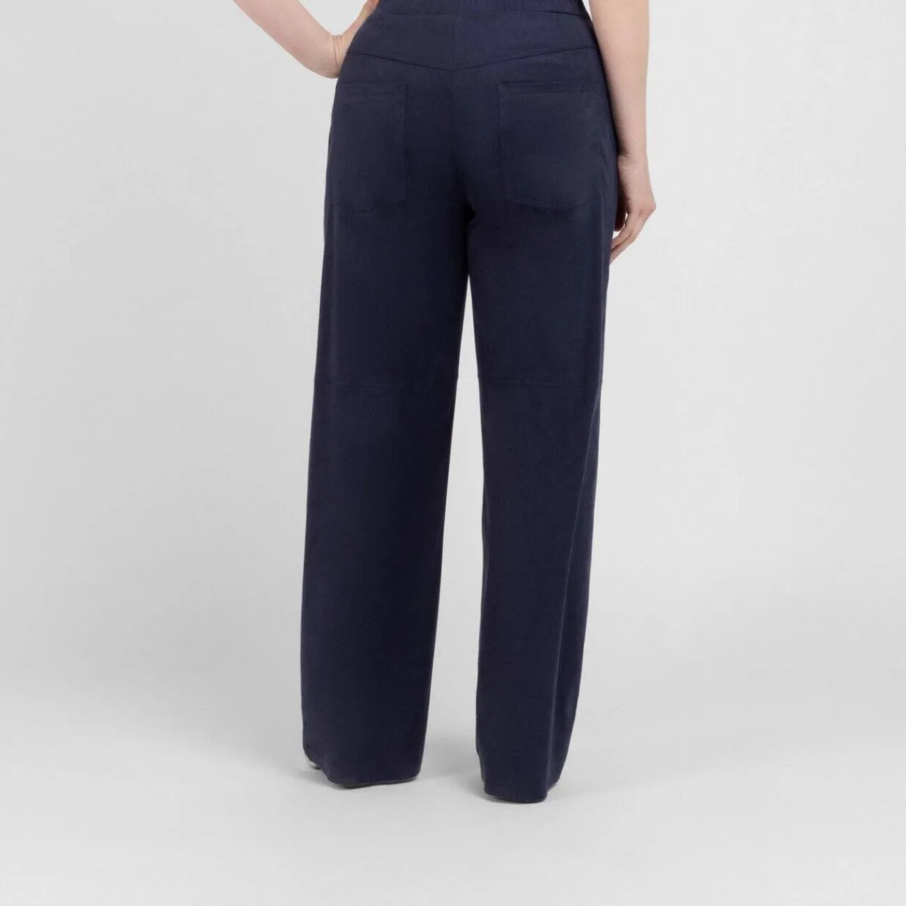 Online Persona by Marina Rinaldi Suedette Trousers Navy