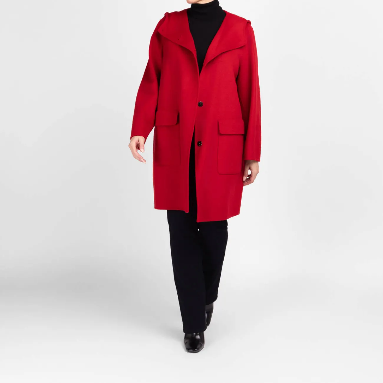 Outlet Persona by Marina Rinaldi Wool Blend Coat Red