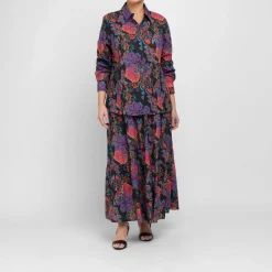 New Persona by Marina Rinaldi Floral Print Tiered Skirt