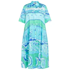New Piero Moretti Abstract Print Cotton Dress